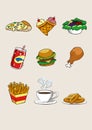 Food and beverage cartoon icon fastfood illustration