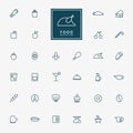 32 food and beverage line icons