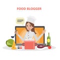 Food blogger woman.