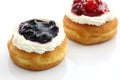 food blueberry and cherry fruit donut Royalty Free Stock Photo