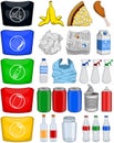 Food Bottles Cans Paper Trash Recycle Pack Royalty Free Stock Photo