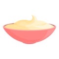 Food bowl cream icon cartoon vector. Milk product