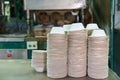 Food bowl Made from fiber of bagasse in factory. Eco-Friendly Materials It can be easily decomposed