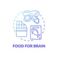 Food for brain blue gradient concept icon