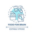 Food for brain turquoise concept icon