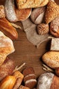 Food. Bread And Bakery On Wooden Background