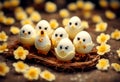 food buffet easter egg chick boiled funny children deviled arrangement carrot chicks Royalty Free Stock Photo