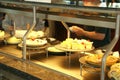 Food buffet with many choices on a cruise ship