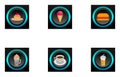 Food buttons icons