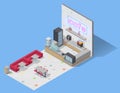 Food Cafe Isometric Composition Royalty Free Stock Photo