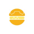 Food call logo design. Burger delivery logo concept.