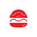 Food call logo design. Burger delivery logo concept.