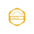 Food call logo design. Burger delivery logo concept.