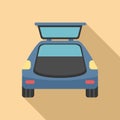 Food car trunk icon flat vector. Side vehicle Royalty Free Stock Photo