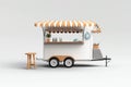 Food cart cream background. Generate Ai