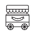 Food cart icon vector isolated on white background, Food cart sign , thin line design elements in outline style