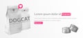 Food for cat and dog package mockup design banner