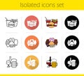 Food categories icons set Royalty Free Stock Photo