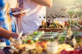 Food Catering Cuisine Culinary Gourmet Buffet Party Concept at sunny day Royalty Free Stock Photo