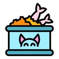 Food for cats icon color outline vector