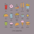 Food characters gray