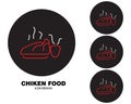 Chiken food icon design with black circle style