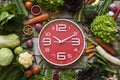 Food clock. Healthy food concept Royalty Free Stock Photo