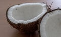 Coconut split in half Tropical fruits