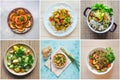 Food collage with different views of zucchini dishes Royalty Free Stock Photo