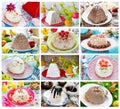 Food collage Easter cheese dessert paska