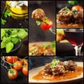 Food collage - meat balls Royalty Free Stock Photo