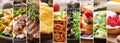 food collage of various meals Royalty Free Stock Photo