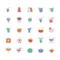 Food Colored Vector Icons 8 Royalty Free Stock Photo