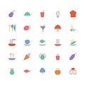 Food Colored Vector Icons 11 Royalty Free Stock Photo