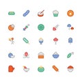 Food Colored Vector Icons 12 Royalty Free Stock Photo