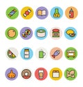 Food Colored Vector Icons 13 Royalty Free Stock Photo