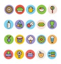 Food Colored Vector Icons 14 Royalty Free Stock Photo