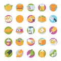 Food Colored Vector Icons 3 Royalty Free Stock Photo