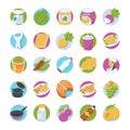 Food Colored Vector Icons 4 Royalty Free Stock Photo