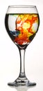 Food Coloring in wine glass Royalty Free Stock Photo