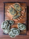 Rollade : An Indonesian traditional food made by mixing tofu with cassava leaf. Royalty Free Stock Photo