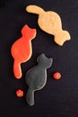 Food concept homemade fancy sugar cookies for party or halloween