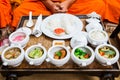 Food for consecrate to monk in ceremony Royalty Free Stock Photo