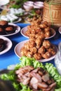 Food for consecrate to monk in ceremony of Thailand Royalty Free Stock Photo