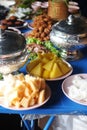 Food for consecrate to monk in ceremony of Thailand Royalty Free Stock Photo