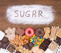 Food containing too much sugar Royalty Free Stock Photo