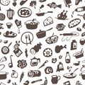 Food , cookery - seamless vector background Royalty Free Stock Photo