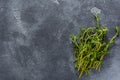 Food cooking background. Spices herbs and garlic at black slate table. Food ingredients top view Royalty Free Stock Photo