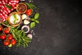 Food cooking background top view. Royalty Free Stock Photo