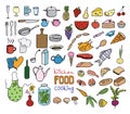 Food and cooking color icons collection